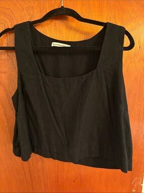 Abercrombie & Fitch Black Square-Neck Crop Top Tank